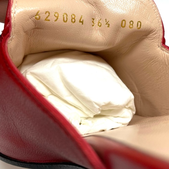 Gucci Princetown Mules in Hibiscus Red with Web Stripe Size 36.5 Size 6.5 - Picture 11 of 16